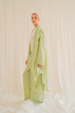Linen Long Drape Cardigan - Image 3